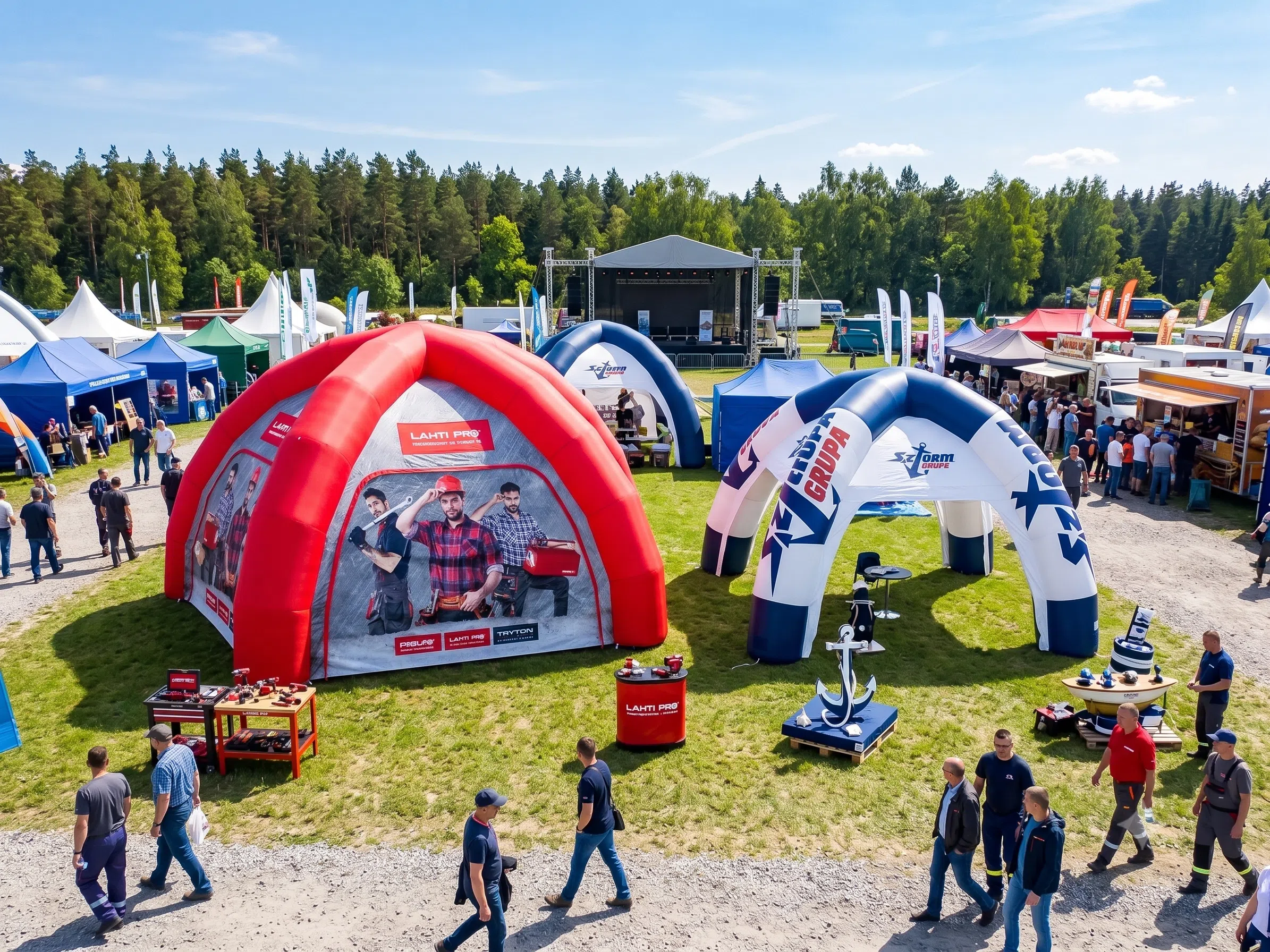 Ilmatäytteinen Spider-teltta (4x4m – 10m)