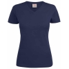 Naisten Printer Heavy V-aukollinen T-paita tumma navy 615