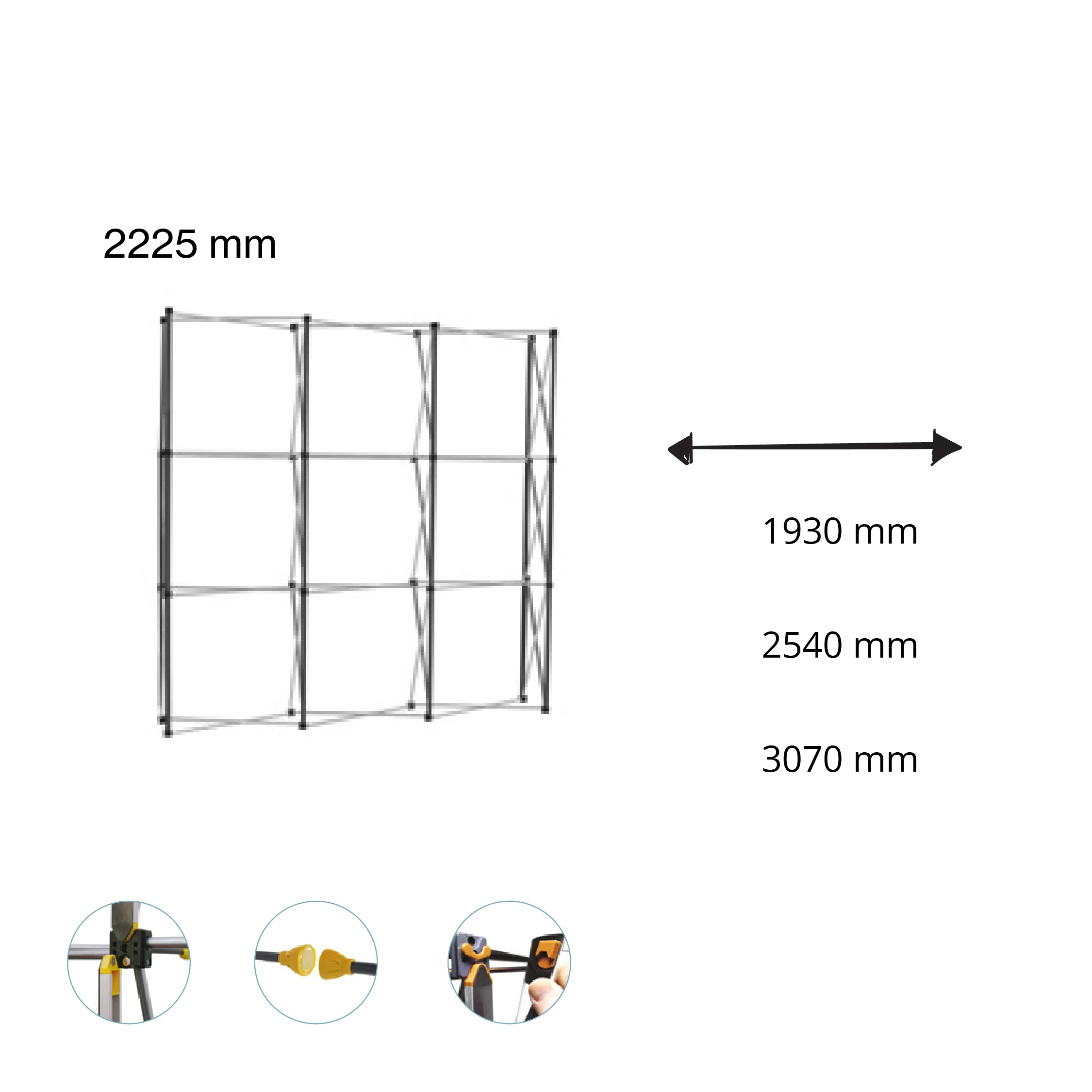 Pop-up Messuseinä Kaareva PVC (3x2 – 3x5)