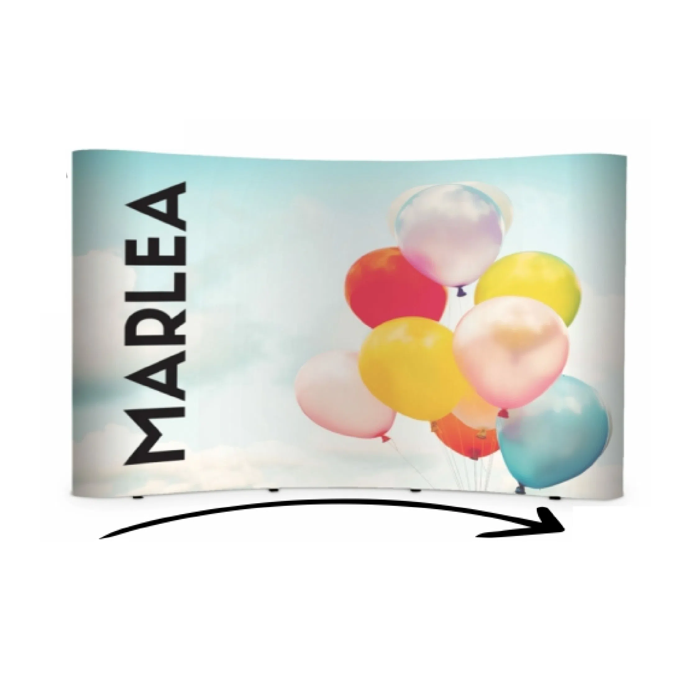 Pop-up Messuseinä Kaareva PVC (3x2 – 3x5)
