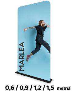 Mainosseinä teräsjalustalla - kangas