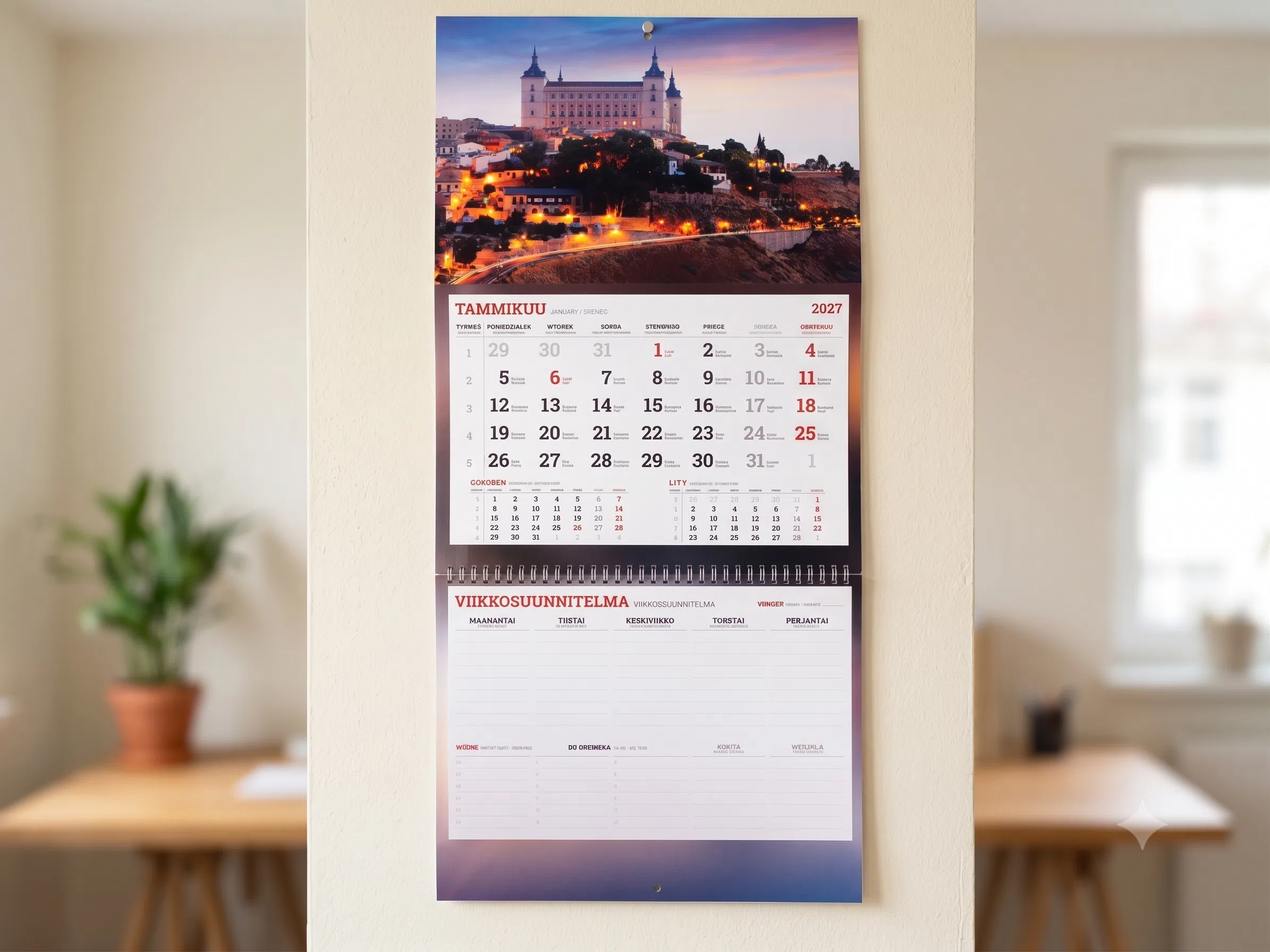 Kaksiosainen Kalenteri Plannerilla