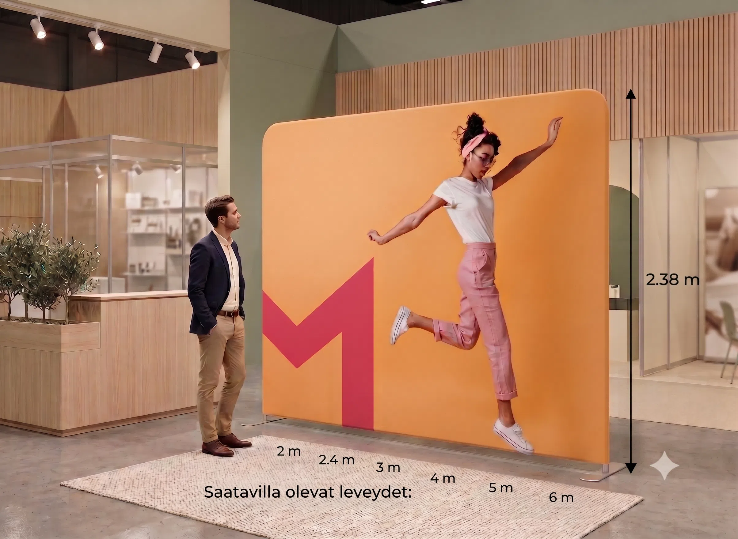 Messuseinä Display suora - kangas