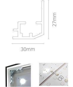 Alternative view of Seinään kiinnitettävä LED-valokaappi 30 mm (Useita kokoja)