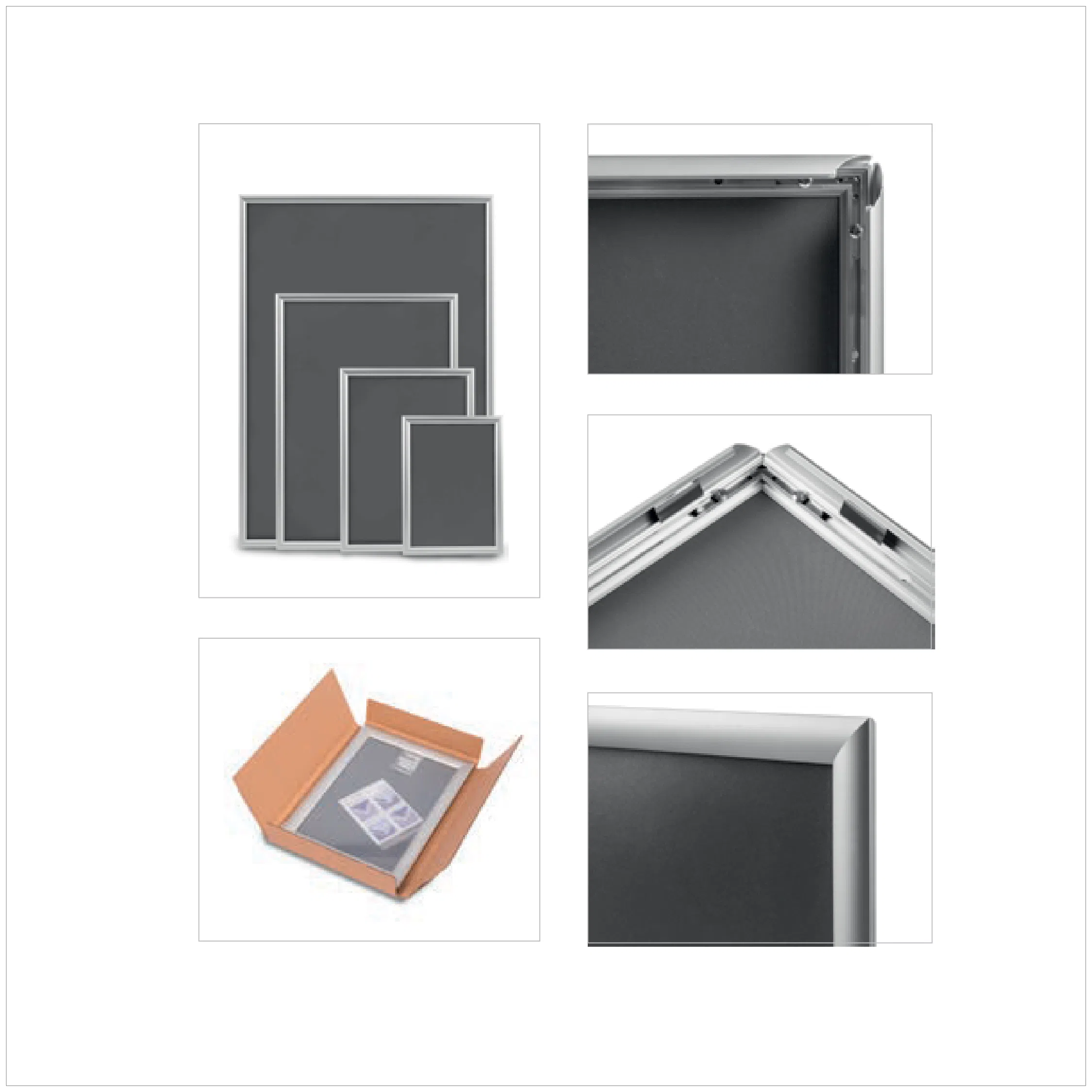 Snap Frame Standard -Napsautuskehys 25 mm (Hopea)