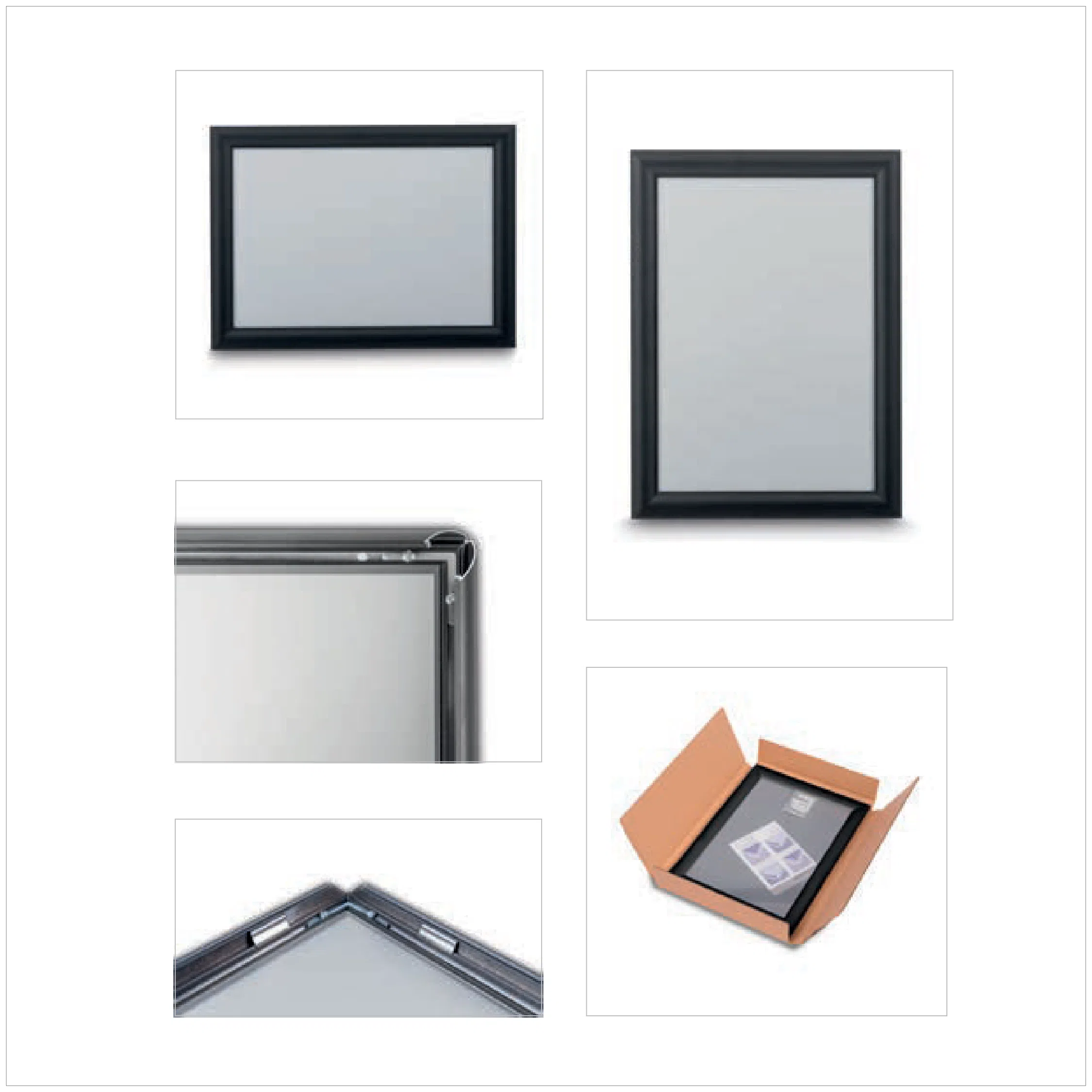 Snap Frame Standard -Napsautuskehys 25 mm (Musta)