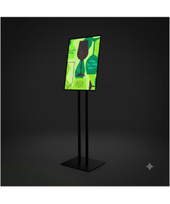 Valaistu Infoteline LED Slide In A2 (Musta, lattiamalli)