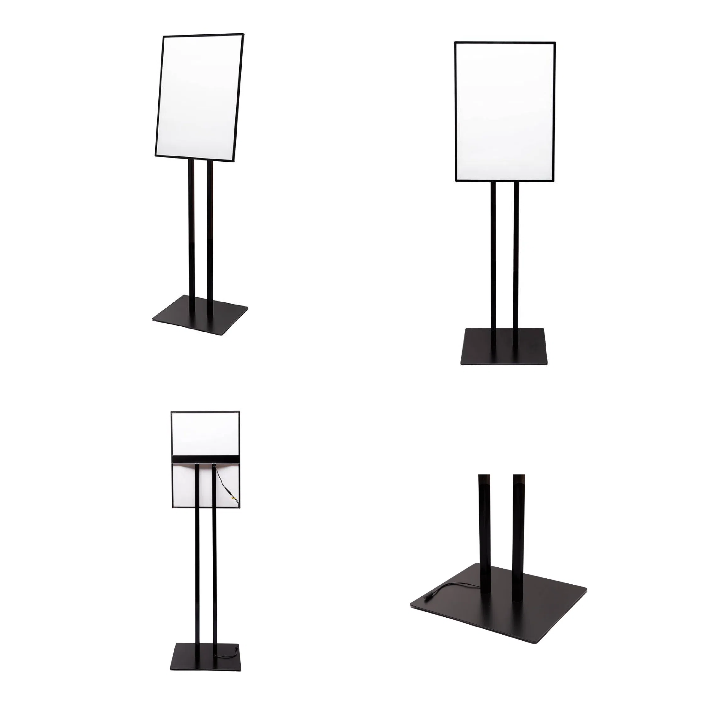 Valaistu Infoteline LED Slide In A2 (Musta, lattiamalli)